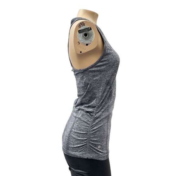 Athleta Women's Fastest Track‎ Racerback Tank Top Scoop Neck Ruched Gray Small - Picture 4 of 9